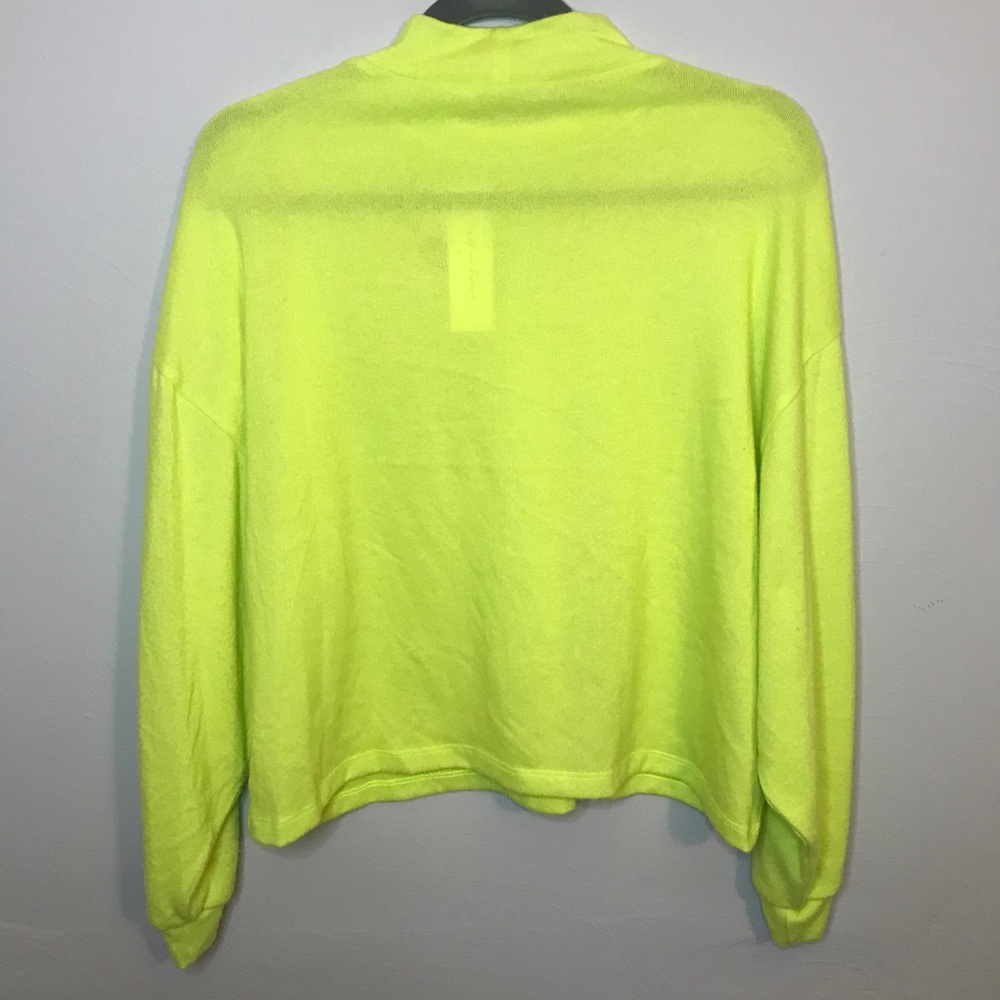 NWT All In Favor Neon Green Mock Neck Sweater Sz M - Picture 7 of 7